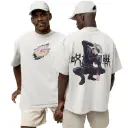 White Oversized Anime T-Shirt – 220 GSM Cotton | Gojo Satoru Print