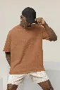 Men's Brown Oversized T-Shirt | 220 GSM Pure Cotton