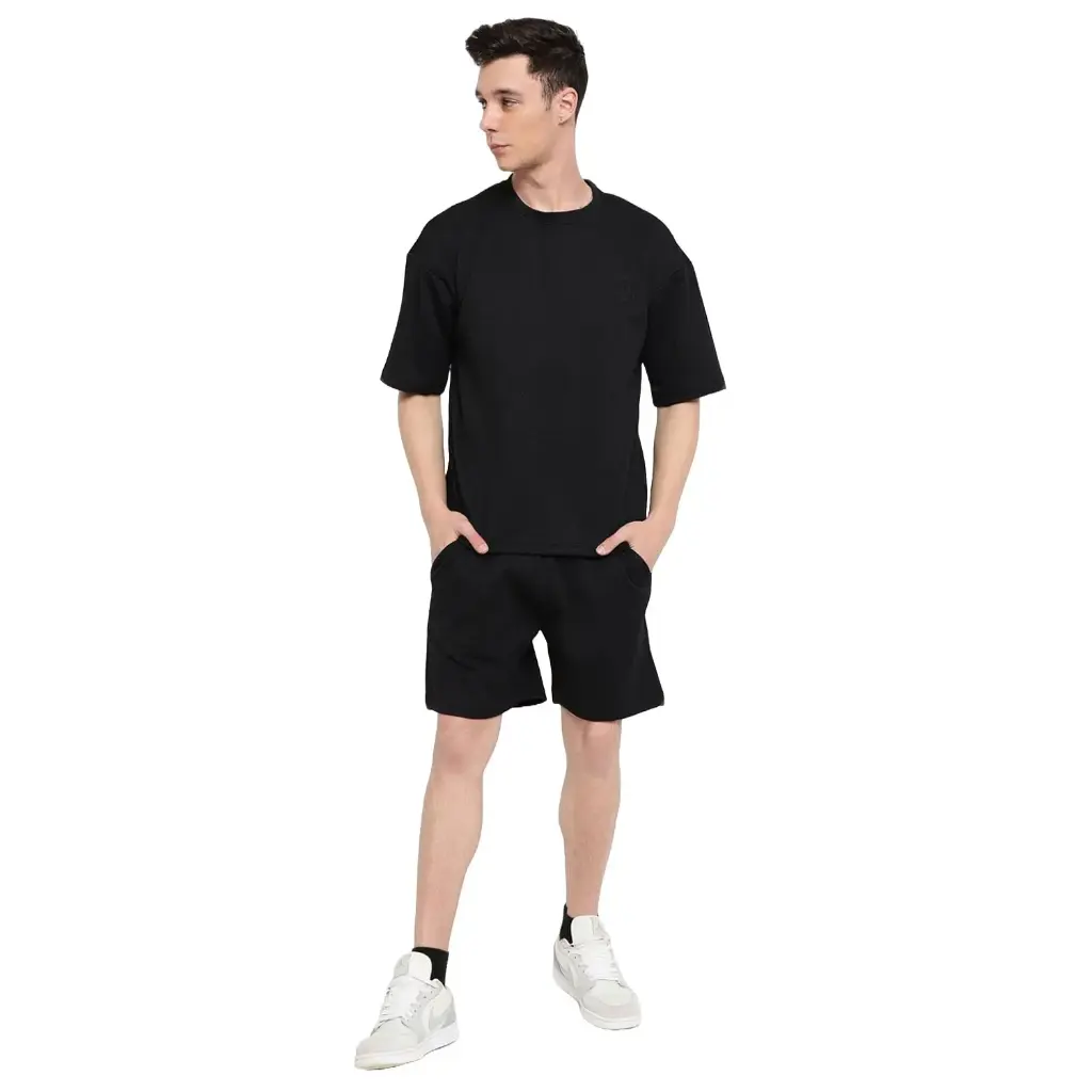 Premium Black Co-ord Set for Men | 240 GSM Cotton | Oversized Fit