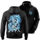 Blue Dragon Black Hoodie – Anime Oversized Streetwear for Men & Women