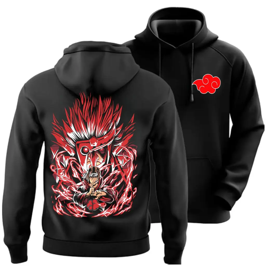 Itachi Black Hoodie – Anime Oversized Streetwear Unisex