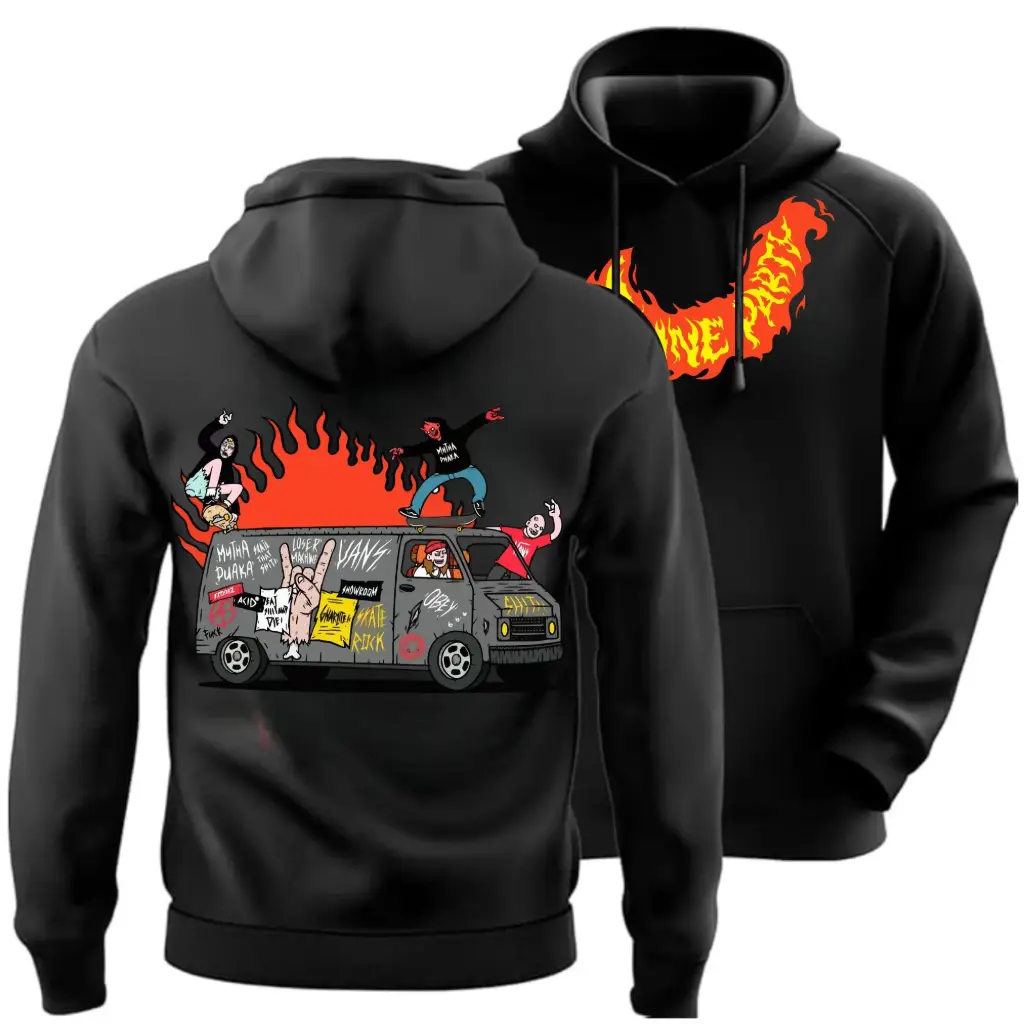 Dune Party Black Hoodie – Oversized Streetwear Unisex