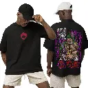 Cloroot® Premium Black Anime Oversized T-Shirt for Men | 220 GSM