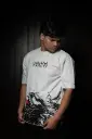 White Venom Printed Oversized T-Shirt For Men – 220 GSM Cotton Terry