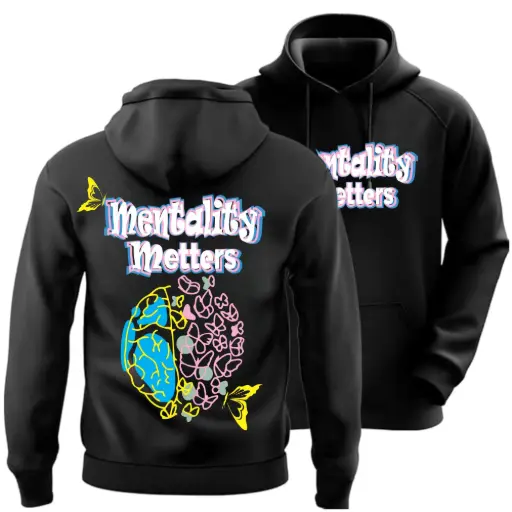 Mentality Matters Black Hoodie – Oversized Streetwear Unisex